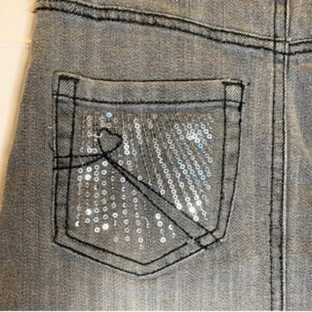 The Childrens Place Denim Skirt with sequins